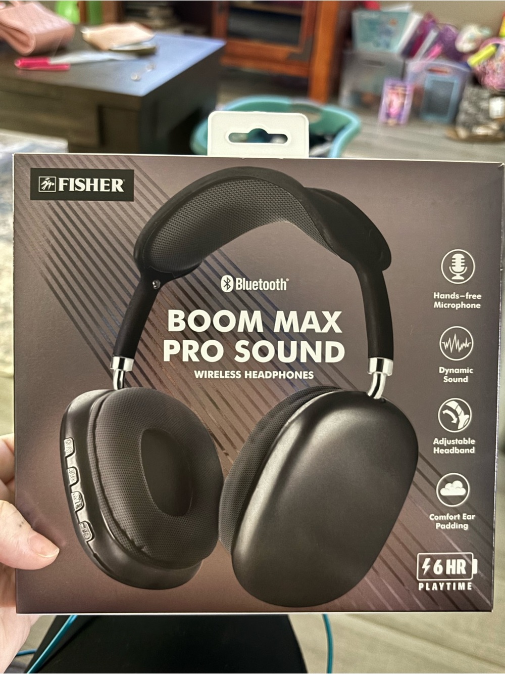 Fisher Boom Max Pro Sound Wireless Over-Ear Headphones — Black